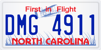 NC license plate DMG4911