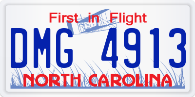 NC license plate DMG4913