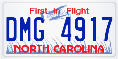 NC license plate DMG4917