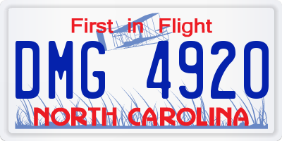 NC license plate DMG4920