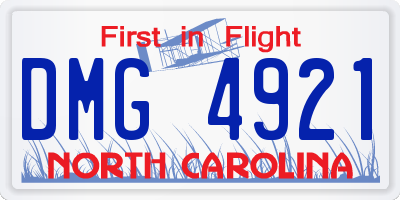 NC license plate DMG4921