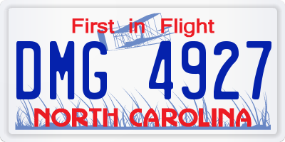 NC license plate DMG4927