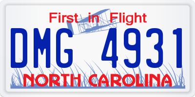 NC license plate DMG4931