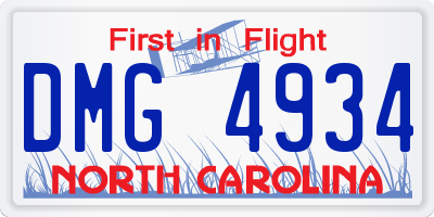 NC license plate DMG4934