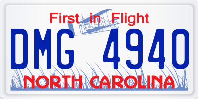 NC license plate DMG4940