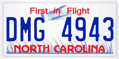NC license plate DMG4943