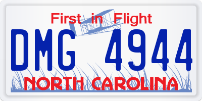 NC license plate DMG4944