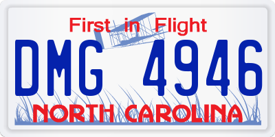 NC license plate DMG4946