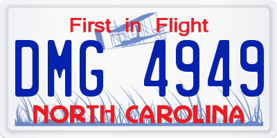NC license plate DMG4949