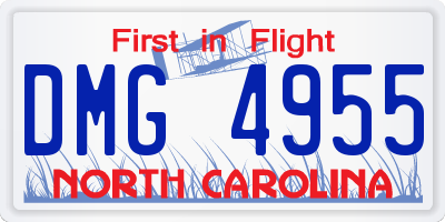 NC license plate DMG4955