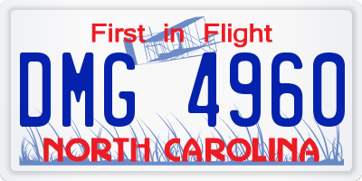 NC license plate DMG4960