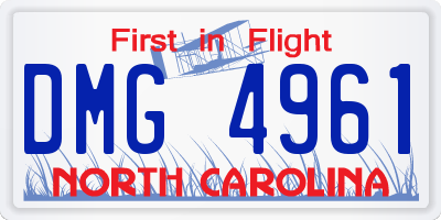 NC license plate DMG4961