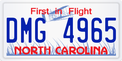 NC license plate DMG4965
