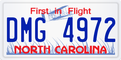 NC license plate DMG4972