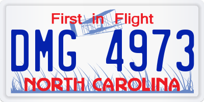 NC license plate DMG4973