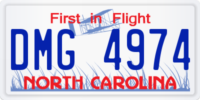NC license plate DMG4974