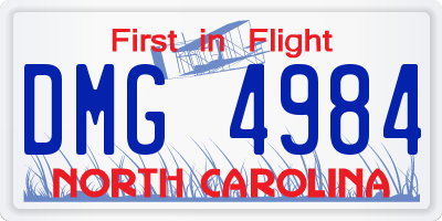 NC license plate DMG4984