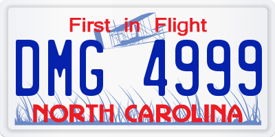 NC license plate DMG4999