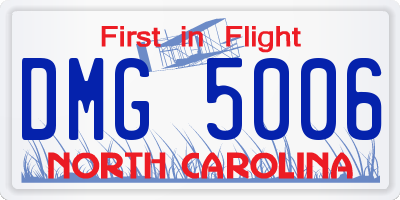 NC license plate DMG5006