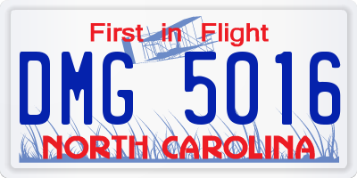 NC license plate DMG5016