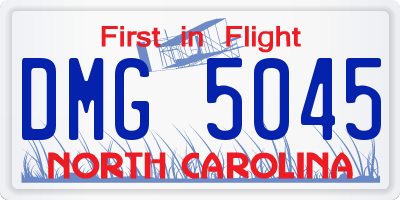 NC license plate DMG5045
