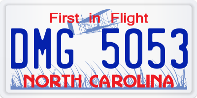NC license plate DMG5053