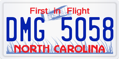 NC license plate DMG5058