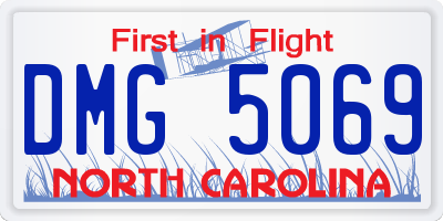 NC license plate DMG5069