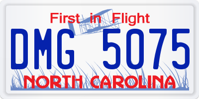 NC license plate DMG5075