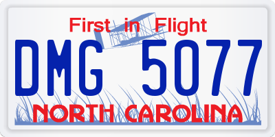 NC license plate DMG5077