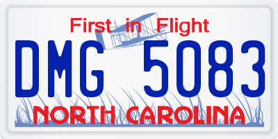 NC license plate DMG5083