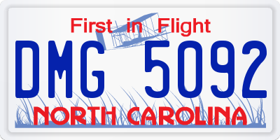 NC license plate DMG5092