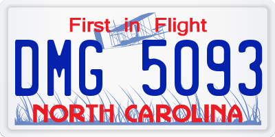 NC license plate DMG5093