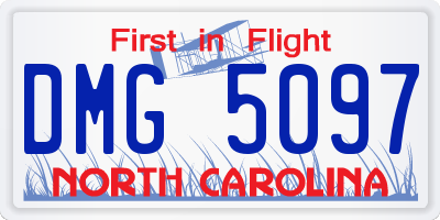NC license plate DMG5097