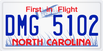 NC license plate DMG5102