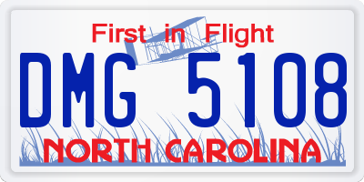 NC license plate DMG5108