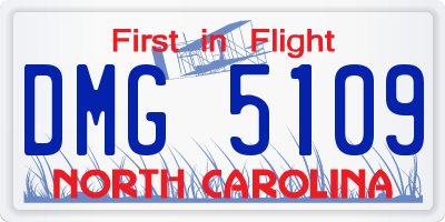 NC license plate DMG5109
