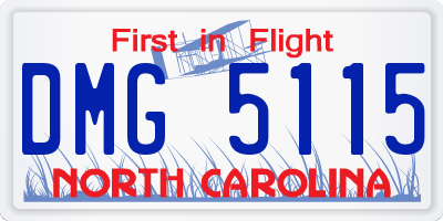 NC license plate DMG5115