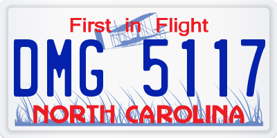 NC license plate DMG5117