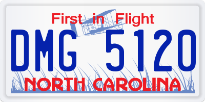 NC license plate DMG5120