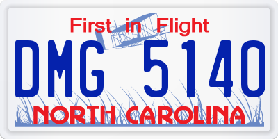 NC license plate DMG5140