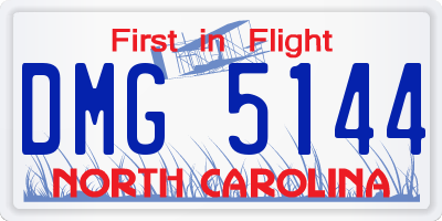 NC license plate DMG5144