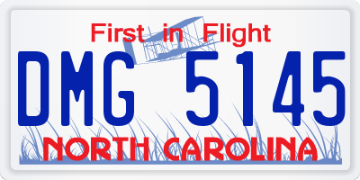NC license plate DMG5145