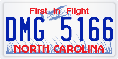 NC license plate DMG5166