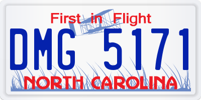 NC license plate DMG5171
