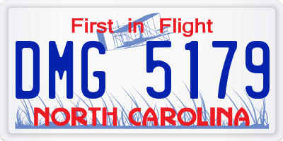 NC license plate DMG5179