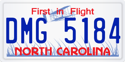 NC license plate DMG5184