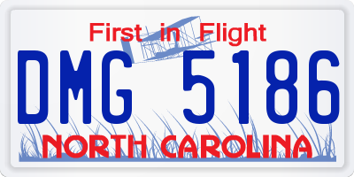 NC license plate DMG5186