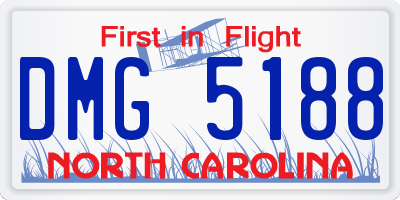 NC license plate DMG5188