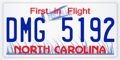 NC license plate DMG5192